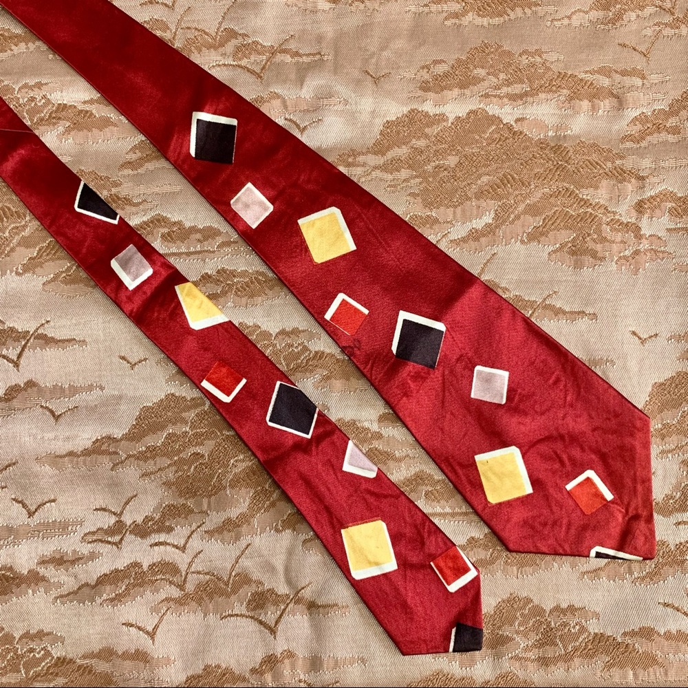 40s satin deco cube tie